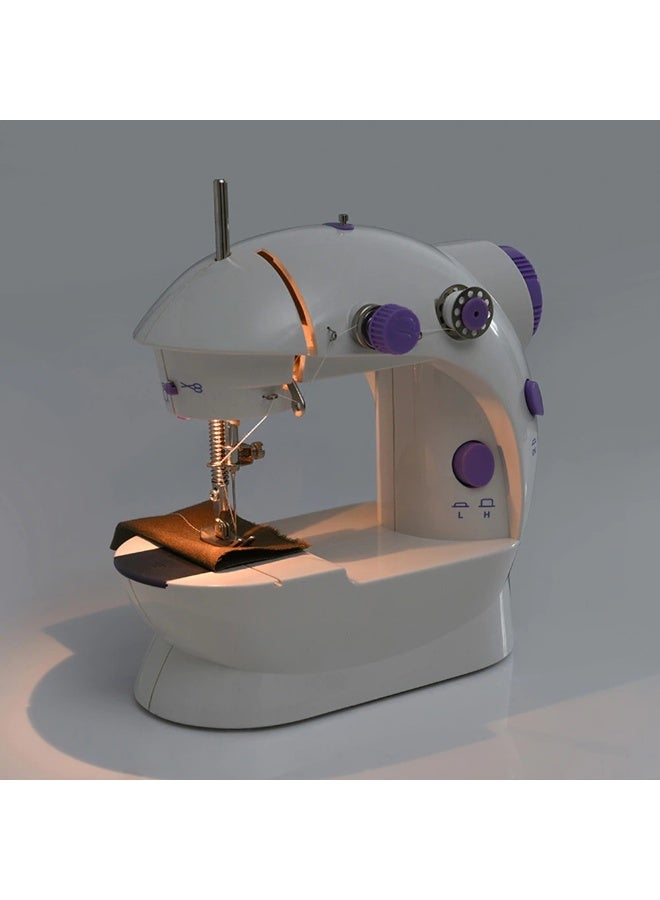 Portable Mini Electric Sewing Machine - 2-Speed Household Mending Machine with Extension Table, Built-in LED Light, Foot Pedal & Reverse Sewing for Beginners, DIY Clothes Repair & Fashion Design - Image 2